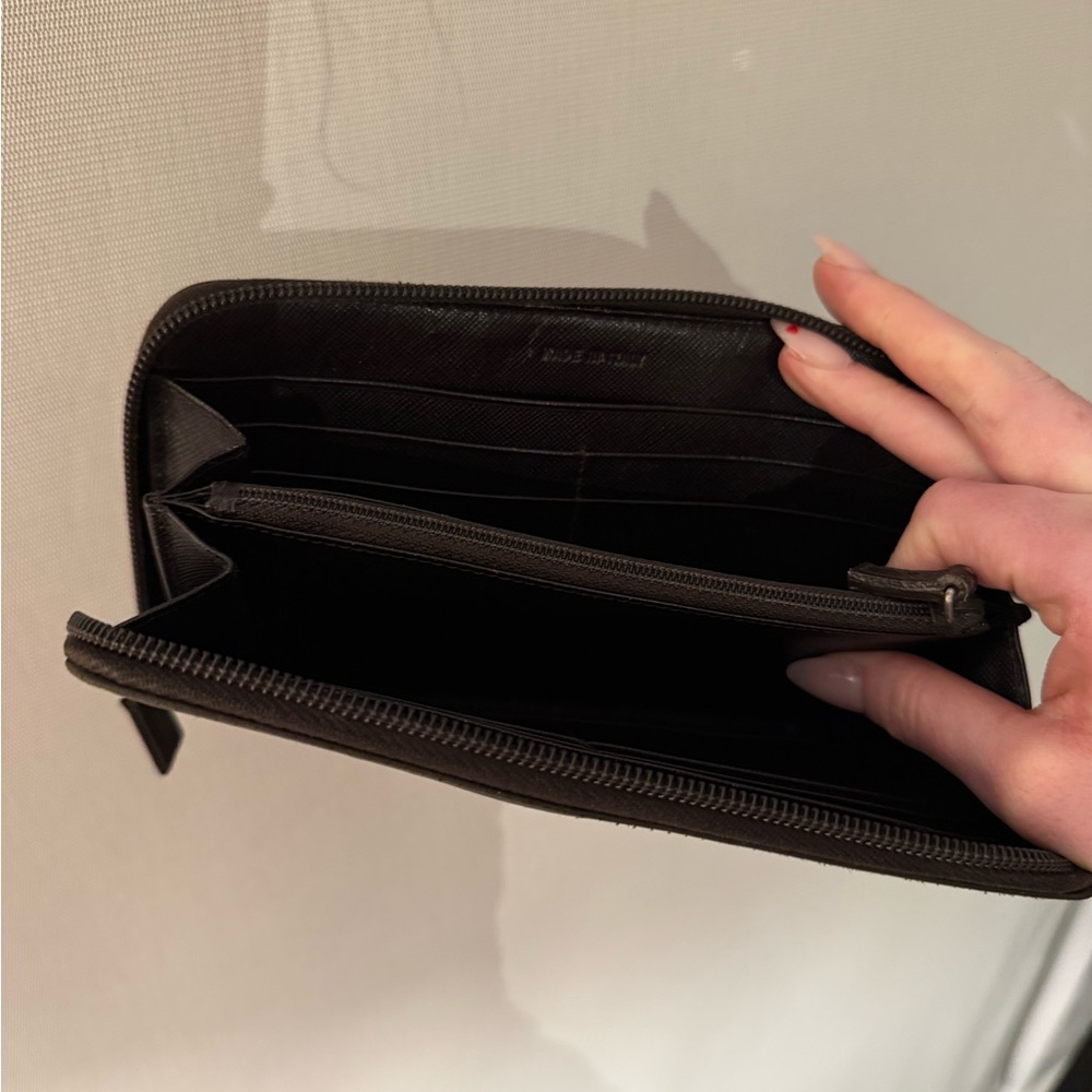 Prada Black Nylon Long Zippie Wallet with Triangle Logo Authentic - Picture 8 of 9